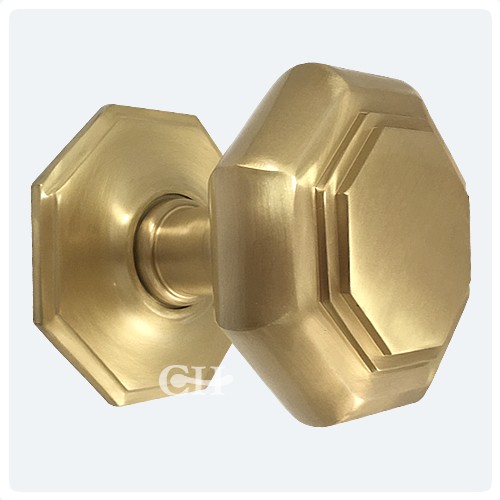 Croft 4185 Flat Octagonal Centre Door Knob Pull Handles in Brass or Bronze  from Cheshire Hardware, Door handles & door accessories