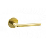 Bayliss Lever Handles On Rose in Raw Brass