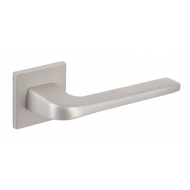 Canha Square Lever Handles On Rose in Nickel