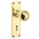 Round Knobs On Backplate in Brass Bronze Chrome or Nickel